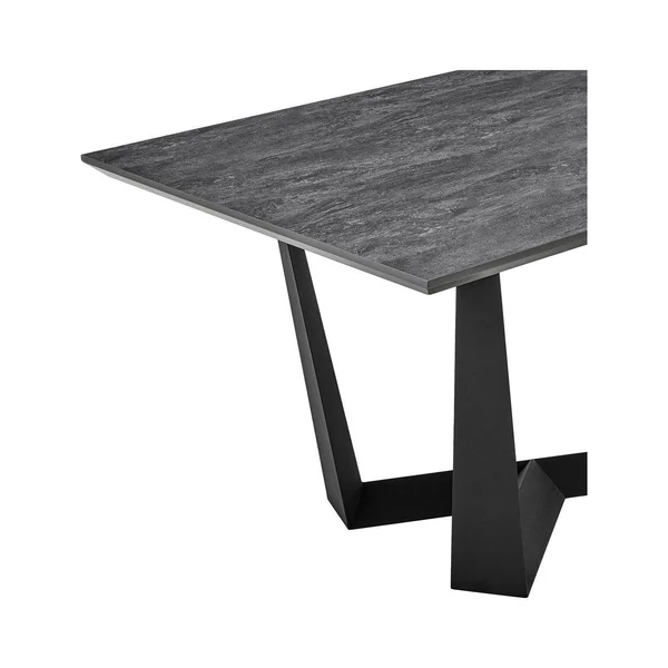 Armen Living LCRFDICH Radford Rectangular Dining Table Dark Gray & Black