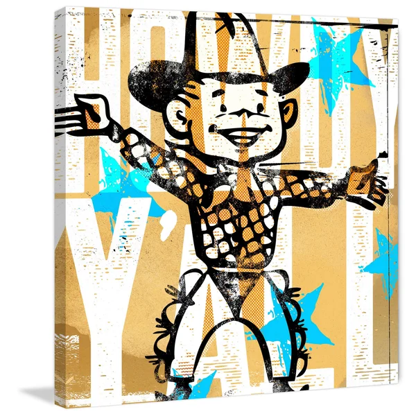 Marmont Hill 'Howdy Yall Boy' by Rick Martin Painting Print on Wrapped Canvas - Yellow