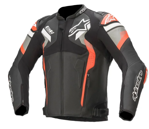 Alpinestars Atem V4 Leather Jacket - Black Mid Gray Red Fluo 54