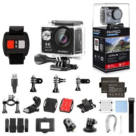 Akaso Ek7000 4K WiFi Sports Action Camera Ultra HD Waterproof DV Camcorder 12MP 170 Degree Wide Angle Sage(Black)
