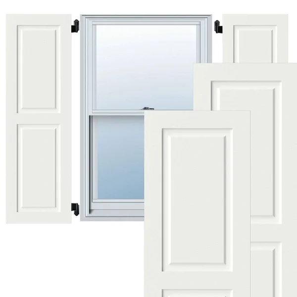 Ekena Millwork CWR15X037UNC 15x22W x 37x22H Exterior Composite Raised Panel Shutters (Per Pair), Unfinished