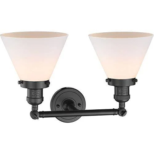 Innovations Lighting-Large Cone 2 Light Bath Vanity Light-208-OB-G41-LED