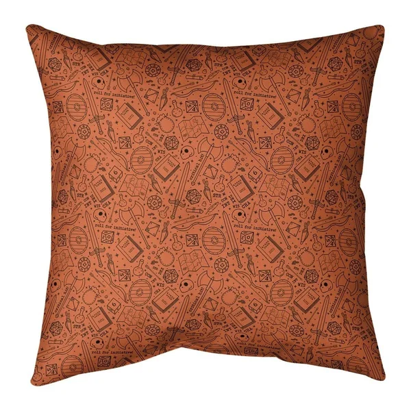 Black Accent Classic RPG Pattern Throw Pillow - 26 x 26 - Blue & Black - Faux Suede