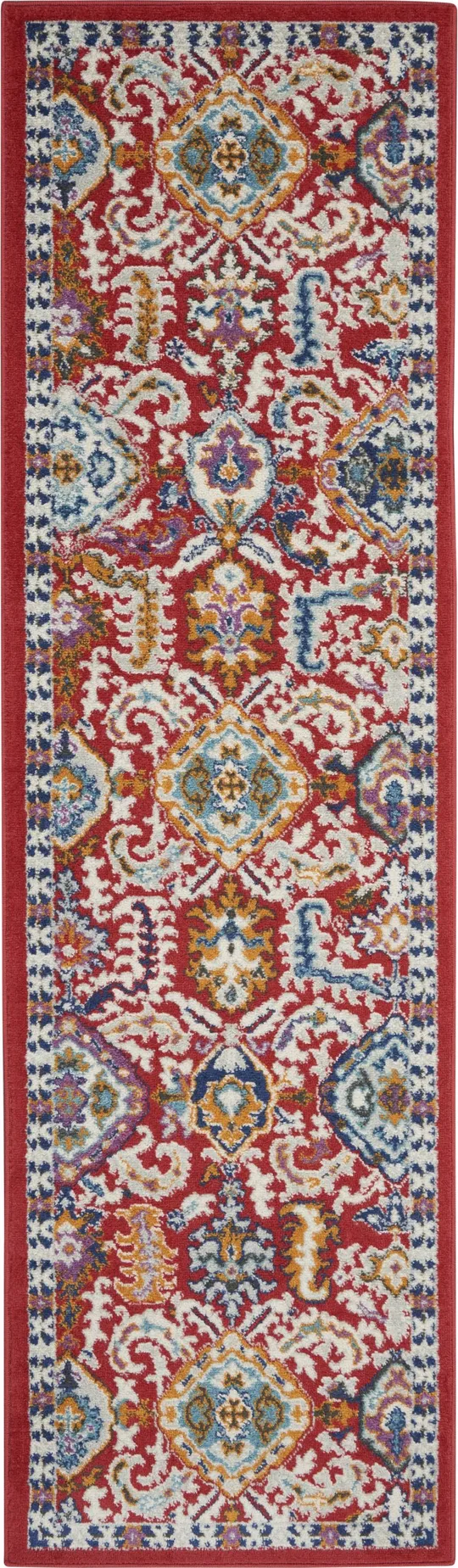 Nourison PSN32 Passion Red Multi Colored Area Rug- 2&2x22 x 7&6x22