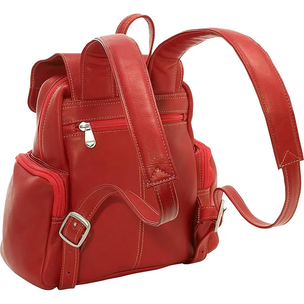 Le Donne Women's Multi Pocket Back Pack Purse - Gray
