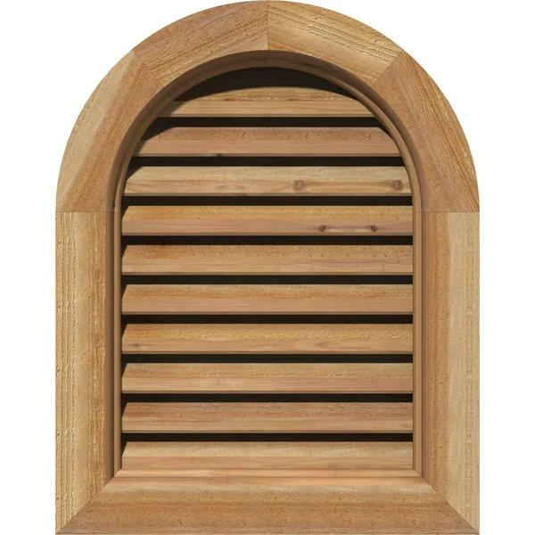 Ekena Millwork GVWRT26X3000RFUWR 26x22W x 30x22H Round Top Gable Vent (31x22W x 35x22H Frame Size): Unfinished, Functional, Roug