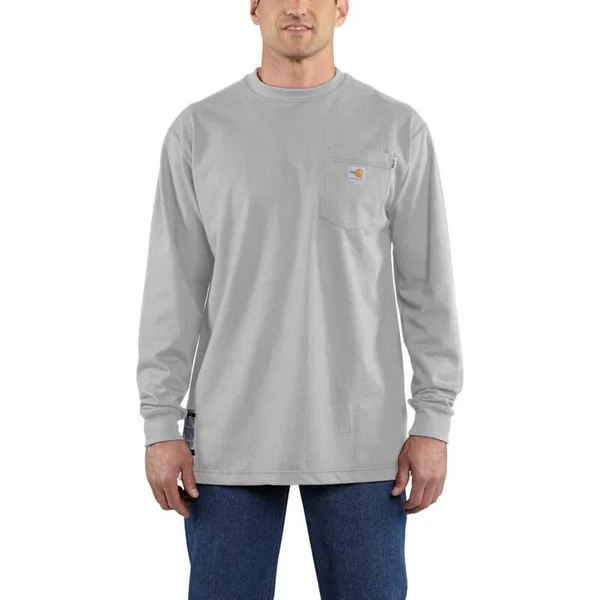 Carhartt Flame-Resistant Force Cotton Long-Sleeve T-Shirt, Olive