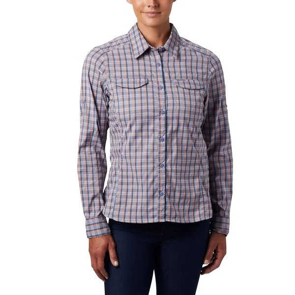 Columbia Women S Silver Ridge Lite Plaid Long Sleeve Shirt 1710561 - XL - New Moon Gingham Plaid