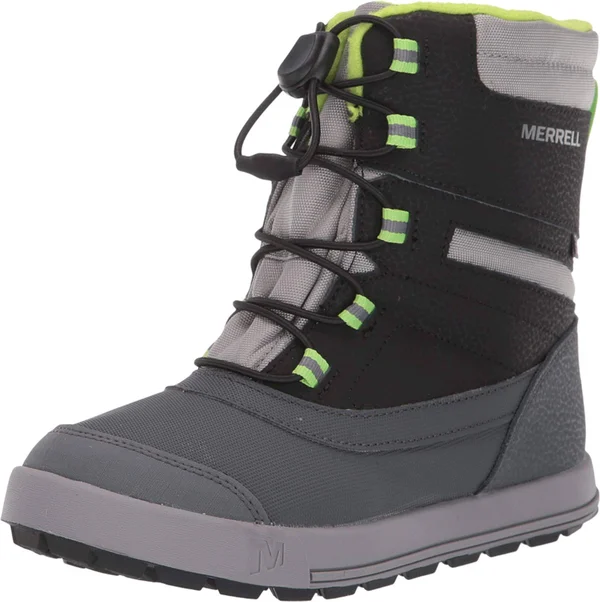 Merrell Kid's Snow Drift Waterproof Boot - Size: 13, Black/Grey/Green