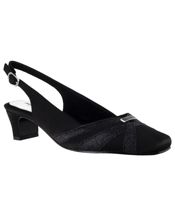 Easy Street Pilar Women's Slingback Pumps, Size: 7, Black