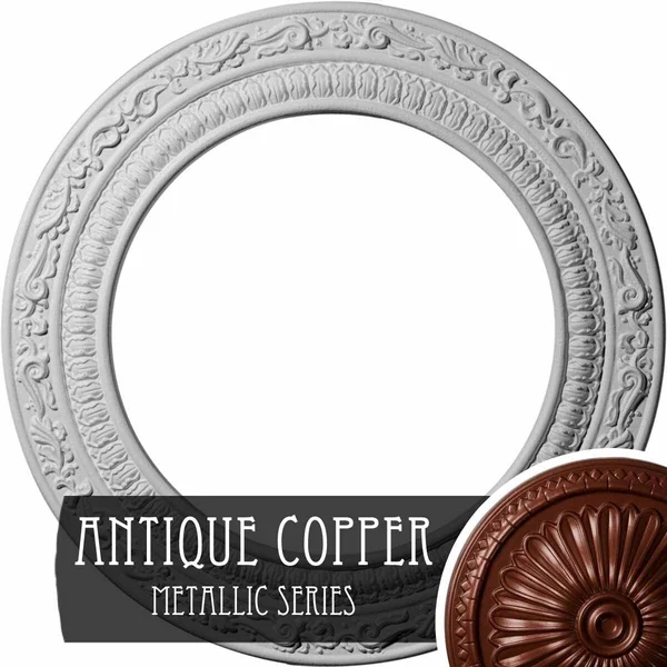 12x22OD x 8x22ID x 1/2x22P Andrea Ceiling Medallion (Fits Canopies Up to 8x22), Hand-Painted Pale Gold