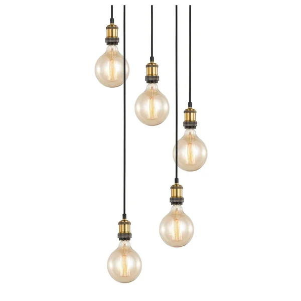 Woodbridge Lighting 18324-G125 Fulton 3 Light 15x22 Wide Multi Light Pendant Antique Brass, Brass Indoor Lighting Pendants