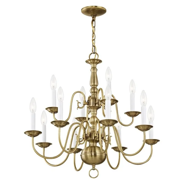 Livex Lighting - 5012-04 - 12 Light Chandelier - Williamsburg - Black