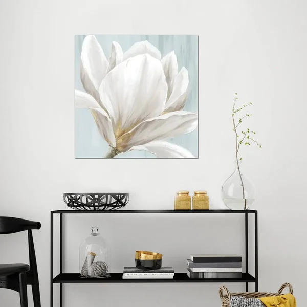 Eva Watts Canvas Wall Decor Art Prints - Soft White I ( Floral & Botanical art)