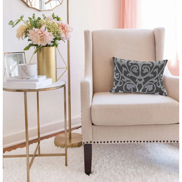 Parkland Collection Sophia Traditional Grey Pillow Cover