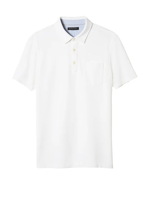 Banana Republic Men's Don&t-Sweat-It Polo Shirt White Size L