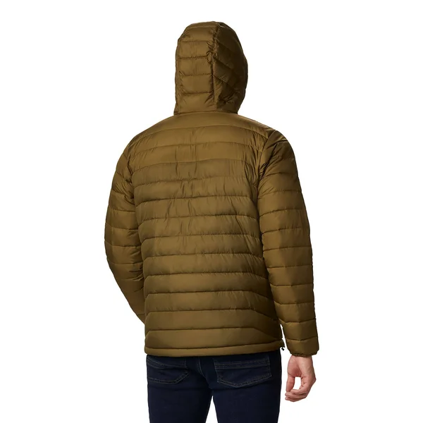 Columbia Powder Lite Hooded Jacket S, New Olive, Olive Brown