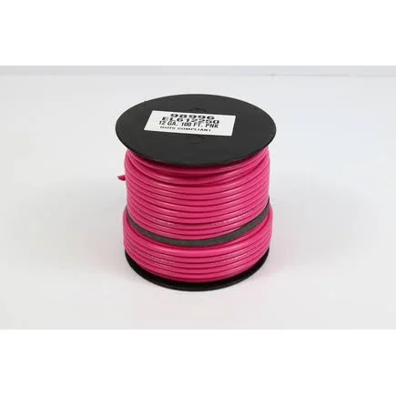 Power Products EL612250 - GPT Primary Wire Pink - 12 ga, 100' Roll