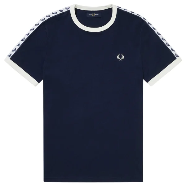 Fred Perry Taped Ringer T Shirt Blue