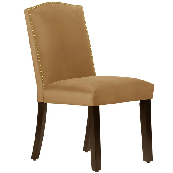 Ayala Nail Button Dining Chair in Velvet Mystere Moccasin - Skyline Furniture