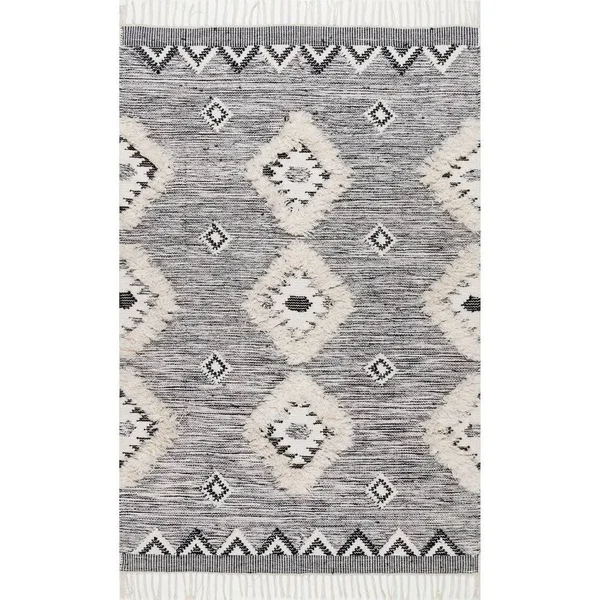 nuLOOM Savannah Tribal Light Gray 2 ft. 8 in. x 10 ft. Runner Rug