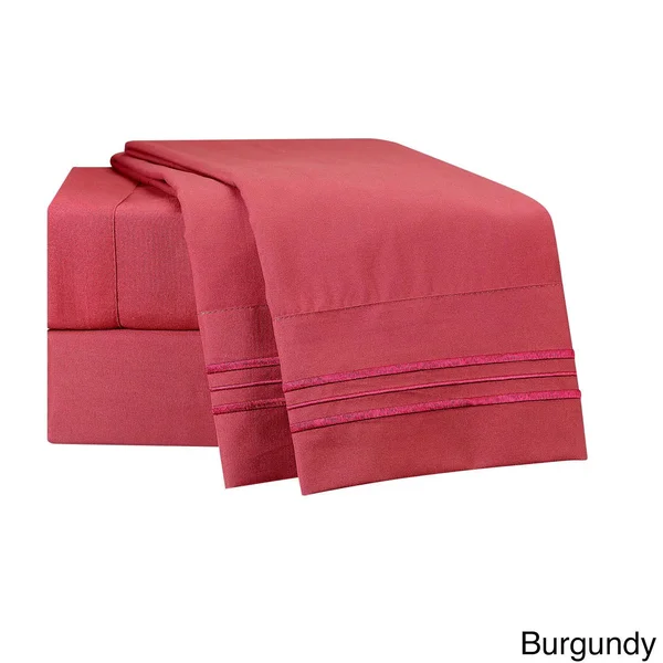 Clara Clark Premier 1800 Series Deep Pocket Bed Sheet Set - Sage - 4 Piece - Queen